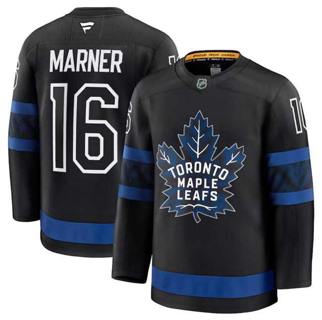 Men%27s Toronto Maple Leafs #16 Mitchell Marner Black 2024-25 Alternate Stitched Hockey Jersey Dzhi->tampa bay lightning->NHL Jersey